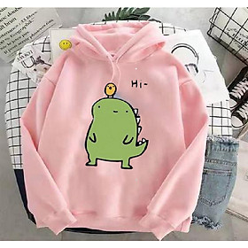 ÁO KHOÁC HOODIE UNISEX FORM RỘNG KHỦNG LONG HI CUTE DỄ THƯƠNG