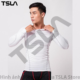 Áo giữ nhiệt thể thao nam dài tay cổ tròn TSLA lót lông chất thun form ôm body co giãn bóng đá gym thu đông TST2018