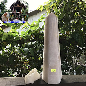 Trụ Lục Giác Đá Thạch Anh Trắng Tự Nhiên Trấn Trạch Trừ Tà T436 nặng 4.2kg kích thước 34x10.5cm (trắng) – Vật phẩm phong thủy may mắn