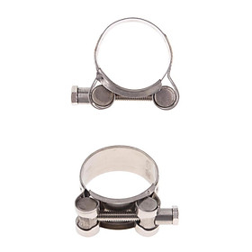 2x  & Screw Hose Clamps Heavy Duty Exhaust  Stainless Steel Clips