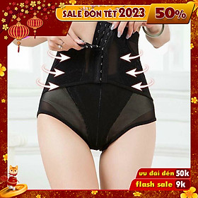 Quần Ghen Nịt Bụng, Quần Gen Nịt Bụng Dưới Móc Cài Tùy Điều Chỉnh, Quần Ghen Cạp Cao Giảm Eo Và Mỡ Bụng Sau Sinh QG1 - Đen - size XXL 56-65kg