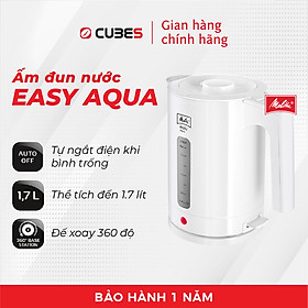 Ấm Đun Nước Siêu Tốc Kettle Melitta Easy Aqua (1.7L) - Trắng - Hàng nhập khẩu chính hãng  từ Đức