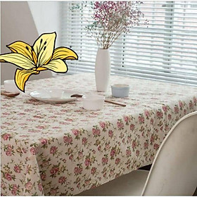 Mua Khăn bàn hoa hồng đôi - 145cm x 220cm Có viền ren