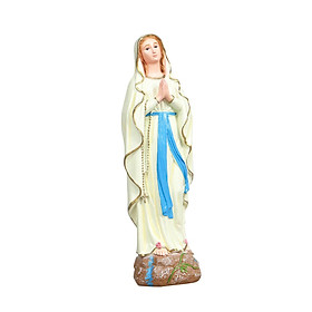 Mother Mary Figurine on Base Holy Statue for Bedroom