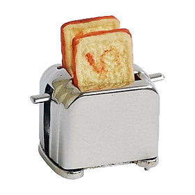 1:12 Doll House Alloy Bread Maker with Toasts Simulation Baby Doll Kitchen
