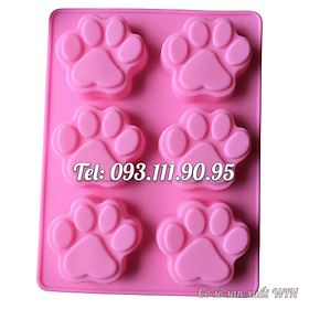 Mua Khuôn silicon làm bánh  rau câu  bánh pudding  mousse 6 chân gấu - Mã số 1194