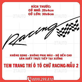 Sticker RACING, logo tem racing dán trang trí ô tô xe hơi chống nước,chống phai màu,mẫu đa dạng độc đáo-MẪU 2