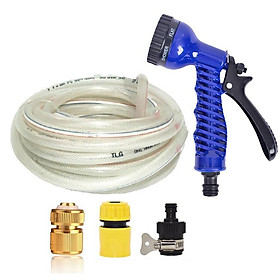 Mua Bộ dây vòi xịt rửa xe  tưới cây  dọn dẹp nhà cửa 5m (cút đồng nối nhựa đen) 206843