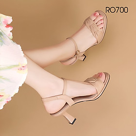Sandal nữ quai ngang ROSATA RO700 -6p- Đen, Be - BKSTORE
