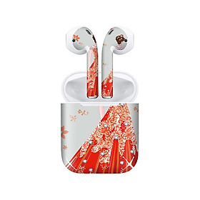 Mua Miếng dán skin chống bẩn cho tai nghe AirPods in hình Cô gái váy đỏ - Gin002 (bản không dây 1 và 2)
