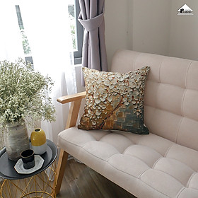 Mua Vỏ gối tựa lưng gối sofa in cây hoa 3D
