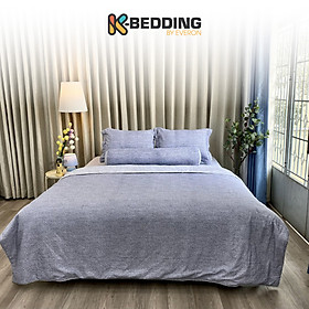 Bộ ga giường  KBedding by Everon KMTP 115 Microtencel Xám (4 món) - 160x200cm