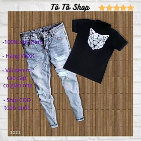 Quần Jean Nam Đẹp ️️ Quần Bò Nam Rách Gối Chất Liệu Denim Cao Cấp Thời Trang Chuẩn Hàng Shop Tô Tồ Shop -QJN49