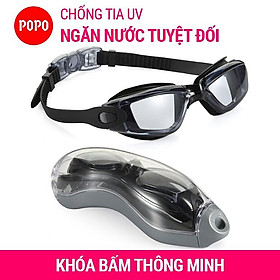 Kính bơi người lớn POPO 2360 với mắt kính trong chống tia UV mắt kiếng bơi hạn chế sương mờ chống hấp hơi