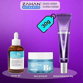 Combo Kem dưỡng Retinal Bakuchiol 30g, serum B5 50ml, kem dưỡng B5 Prettyskin 52ml( 3 sản phẩm)