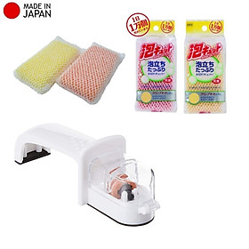 Mua Combo dụng cụ mài dao cầm tay + 2 miếng mút bọt biển bọc lưới - made in Japan