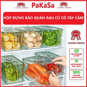 Hộp Nhựa Đựng Thực Phẩm Tủ Lạnh Cao Cấp Có Tay Cầm, Hộp Nhựa Đựng Đồ Trong Suốt, Có Nắp - Hàng chính hãng 