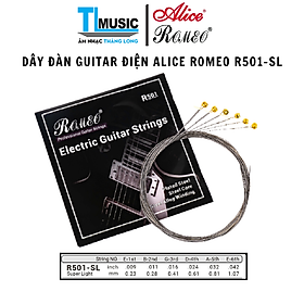Bộ 6 Dây Đàn Guitar Điện - Electric Guitar Strings ROMEO R501-SL Thép Chính Hãng Alice Size .009