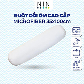 Mua Ruột gối ôm cao cấp 35x100 cm NIN House (1 cái) cho người và trẻ em đều dùng được  gòn microfiber