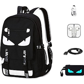Bộ Balo Phát Sáng Thời Trang (Tặng Ví + Cáp Sạc Usb + Tai Nghe + Khóa Số Chống Chộm)