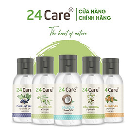 Dầu Olive 24Care Nguyên Chất - Dưỡng trắng da, giảm mụn, dưỡng ẩm da, tẩy lớp trang điểm sạch sâu - Dung tích 60ml