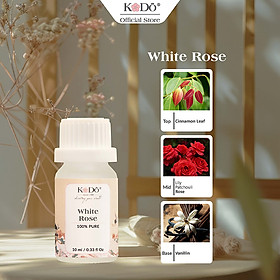 Tinh Dầu Nước Hoa Nguyên Chất Kodo White Rose Hương Thơm Hoa Hồng Quyến Rũ, Thượng Lưu, Quý Phái 10/50/100/500ml