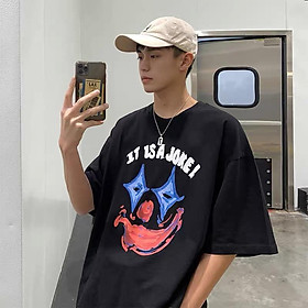 3 Color【M-3XL】 Summer New Style Fashion Trend Printed Clown Graphic Short Sleeve T-shirt Men Breathable Unisex Half Sleeve T-shirt Oversize Student Couple Short T-shirt Couple Wear