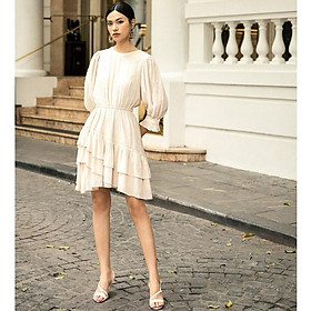 LADY ME by Eva de Eva Đầm tay ngắn dáng thắt eo 21SDKO019B