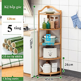 Mua KỆ ĐỂ ĐỒ BẾP  KỆ ĐA NĂNG GÓC TƯỜNG BẰNG GỖ TRE CAO CẤP - KỆ GÓC 4 TẦNG  5 TẦNG