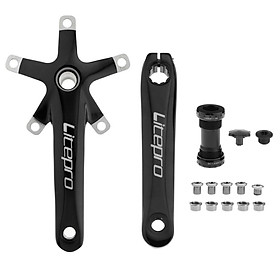 Bike Crank Aluminum Alloy 170mm Left Right Crank Arm Set with 68-73mm Bottom Bracket BB for Mountain Bike Road