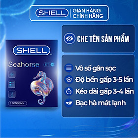 Bao cao su Shell Seahorse kéo dài thời gian - Hộp 3 cái | SHELL CHÍNH HÃNG