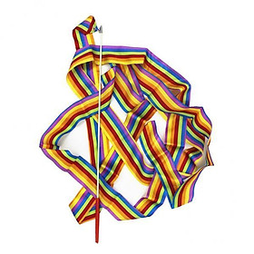 2X Dance Ribbon Gym Rhythmic Art Gymnastic Streamer Twirling Rod Colorful