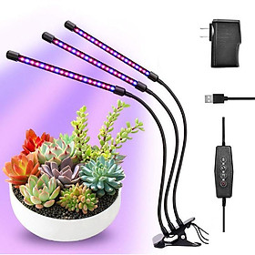 LED trồng cây 30W kẹp chân 3 nhánh hẹn giờ USB - Home and Garden