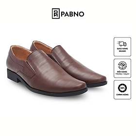 Giày tây nam PABNO PN127, Giày tây nam vân da ngang cao cấp siêu êm chân, Giày nam tăng chiều cao chính hãng - 39 - Nâu