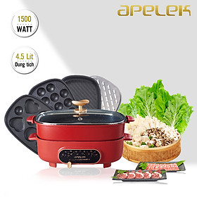 Nồi lẩu điện đa năng APELEK MP-3322D812H 4.5L 1500W - Hàng chính Hãng