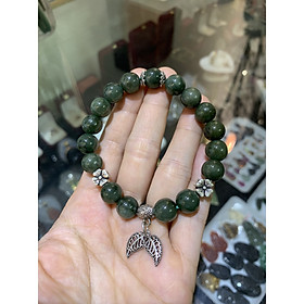 Vòng tay Ngọc Cẩm Thạch Jade 10 ly mix charm Bạc