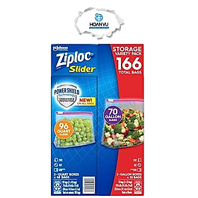 Túi Ziploc Slider 2in1 Storage Bag Variety Pack 166 túi