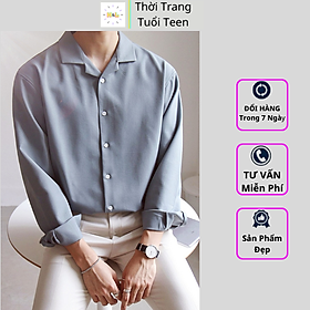 Áo sơ mi rộng cổ vest nam nữ unisex tay dài phong cách hàn quốc trẻ trung vải lụa mềm mát-VRD01