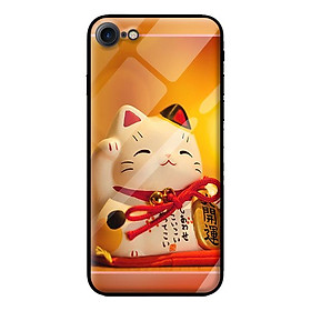 Ốp kính cường lực cho iPhone 8 mẫu mèo may mắn 1 - Hàng chính hãng