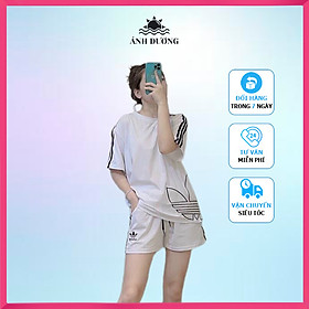 Bộ thể thao nữ mùa hè quần đùi áo tay ngắn vải thun tici Ánh Dương Clothing MS121 kiểu dáng trẻ trung năng động