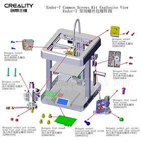 Ender-7 Bộ dụng cụ vít thông thường Creality Phần 3D cho Ender-7 màu: 1 bộ