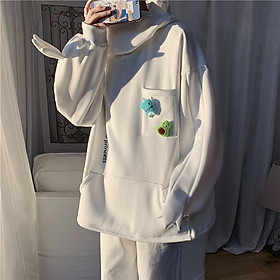 Áo Hoodie chất liệu nỉ nam nữ from rộng hình ếch đáng yêu