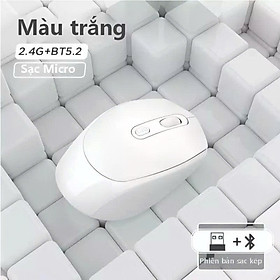 Chuột không dây wireless USB 2.4Ghz sạc pin Kết Nối Bluetooth, chồng ồn, DIP1600 chuyên dùng cho máy tính, laptop, tivi - Hàng Nhập Khẩu