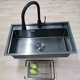 Mua Chậu rửa bát 1 hố GRÜNDER HÀNG  CAO CẤP Bầu rác to đại 140mm thoát nước nhanh