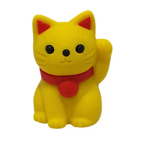 Gôm Tẩy Iwako Hình Mèo Vàng Dây Đỏ