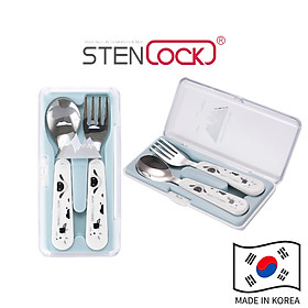 Bộ muỗng nĩa ăn dặm cho bé STENLOCK (Chính hãng Hàn Quốc)