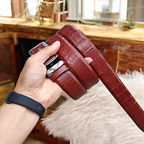 Thắt Lưng Da Bụng Cá Sấu N22ND_B (mặt bạc)
