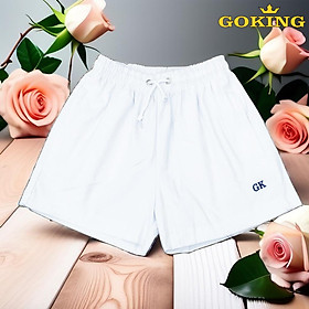 Quần short kaki nữ GOKING, lưng thun và dây rút co giãn thoải mái. Túi sâu rộng bỏ điện thoại