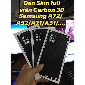 Mua Dán Skin carbon 3D full viền dành cho SamSung A72 / A52 / A71 / A51 / A31 / A21s / A12 / A70 / A20s / A02s / A50s