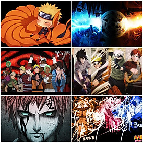 Bộ 6 Áp phích - Poster Anime Naruto (bóc dán) - A3, A4, A5